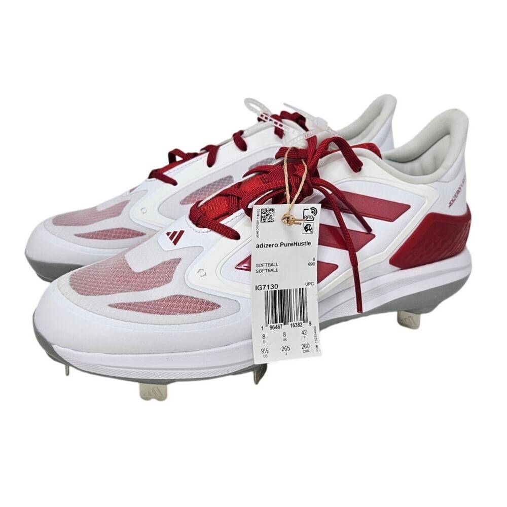 NEW adidas 9.5 Adizero Purehustle 3 Elite Shoes Sneaker Softball Cleats Red